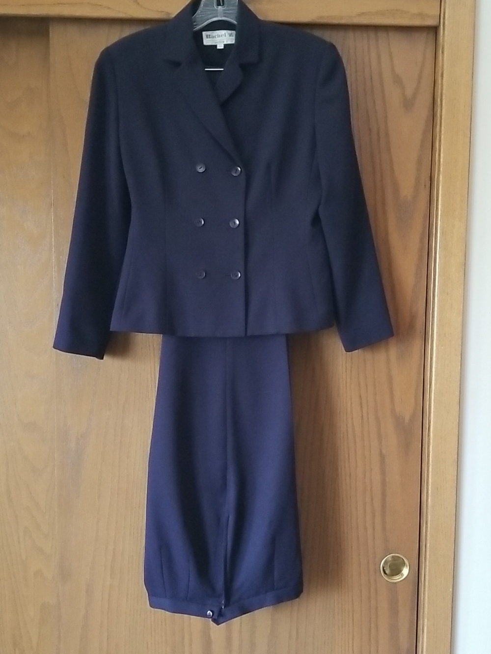 Rachel Navy Double-Breasted Pantsuit